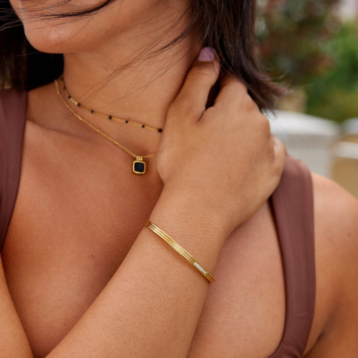 Crystal touched bangle