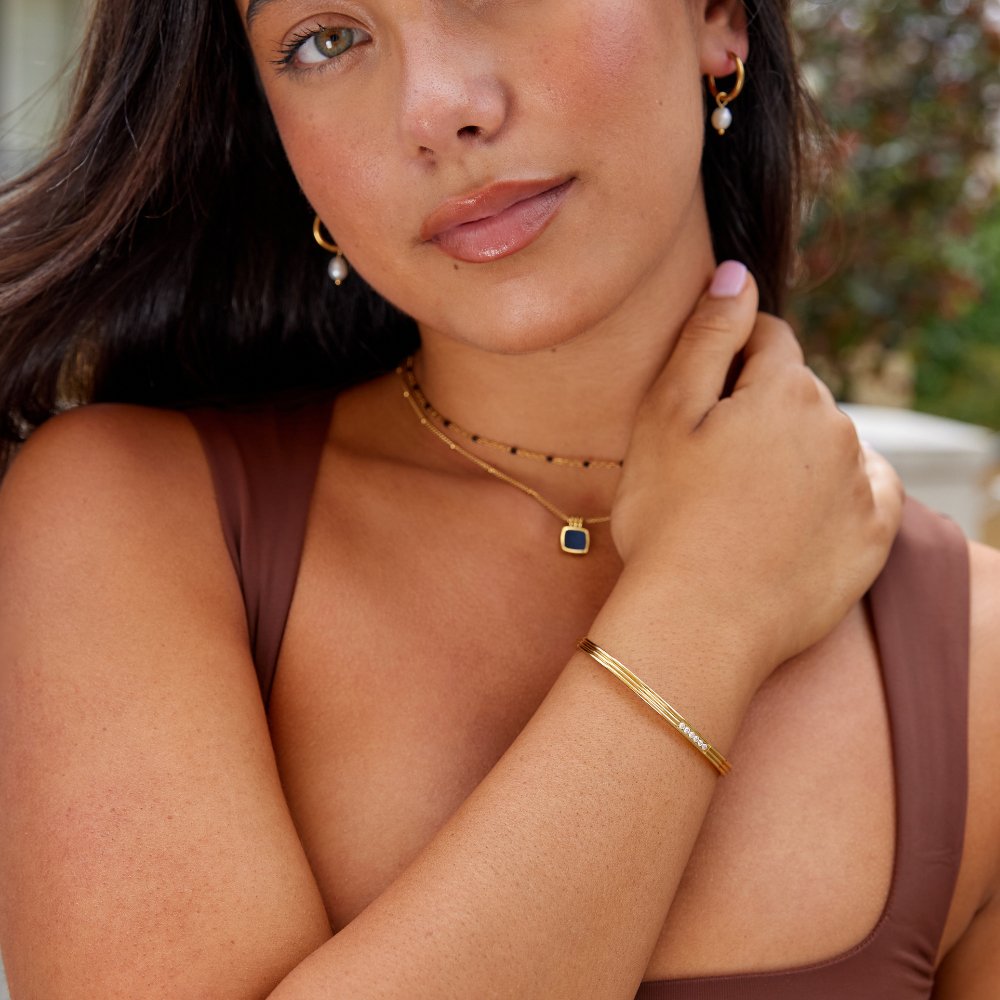 Crystal touched bangle