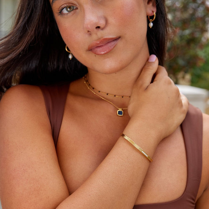 Crystal touched bangle