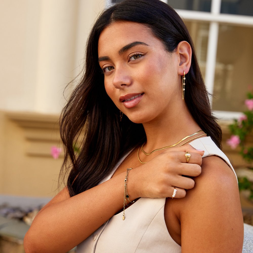 Crystal Drop Hoop Earrings