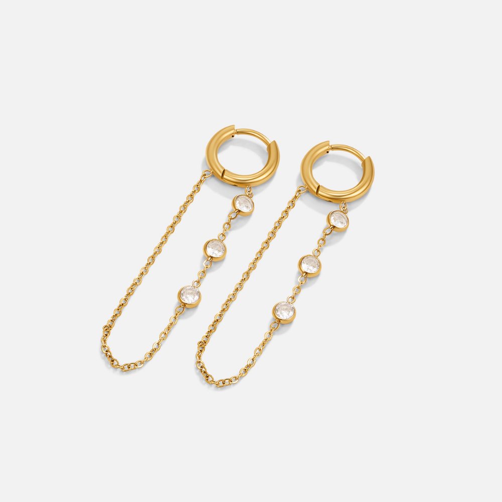 Crystal Drop Hoop Earrings