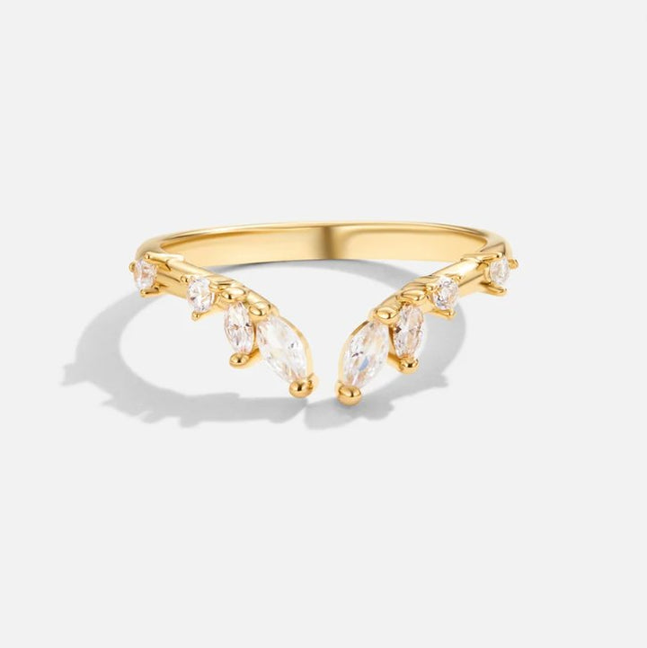 Angel Crystal Gold Vine Ring