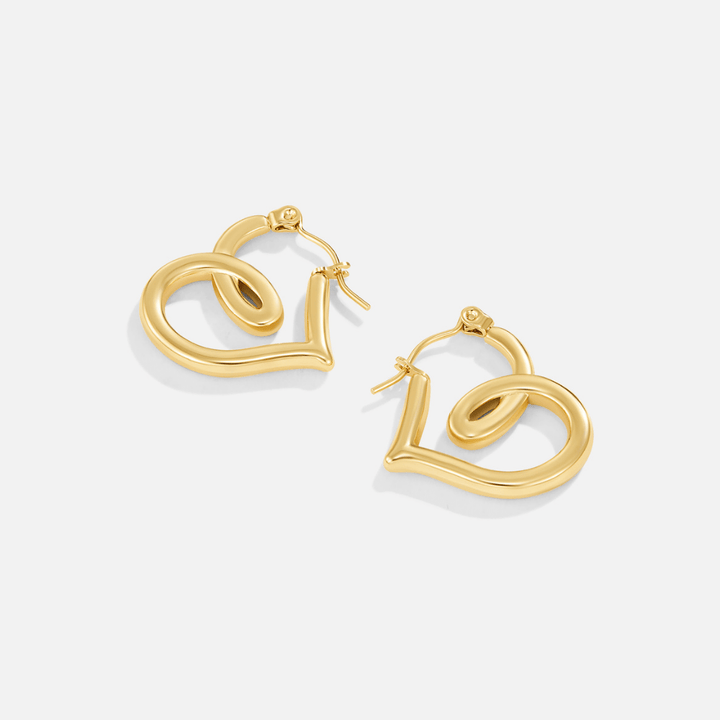 Twisted Heart Hoop Earrings