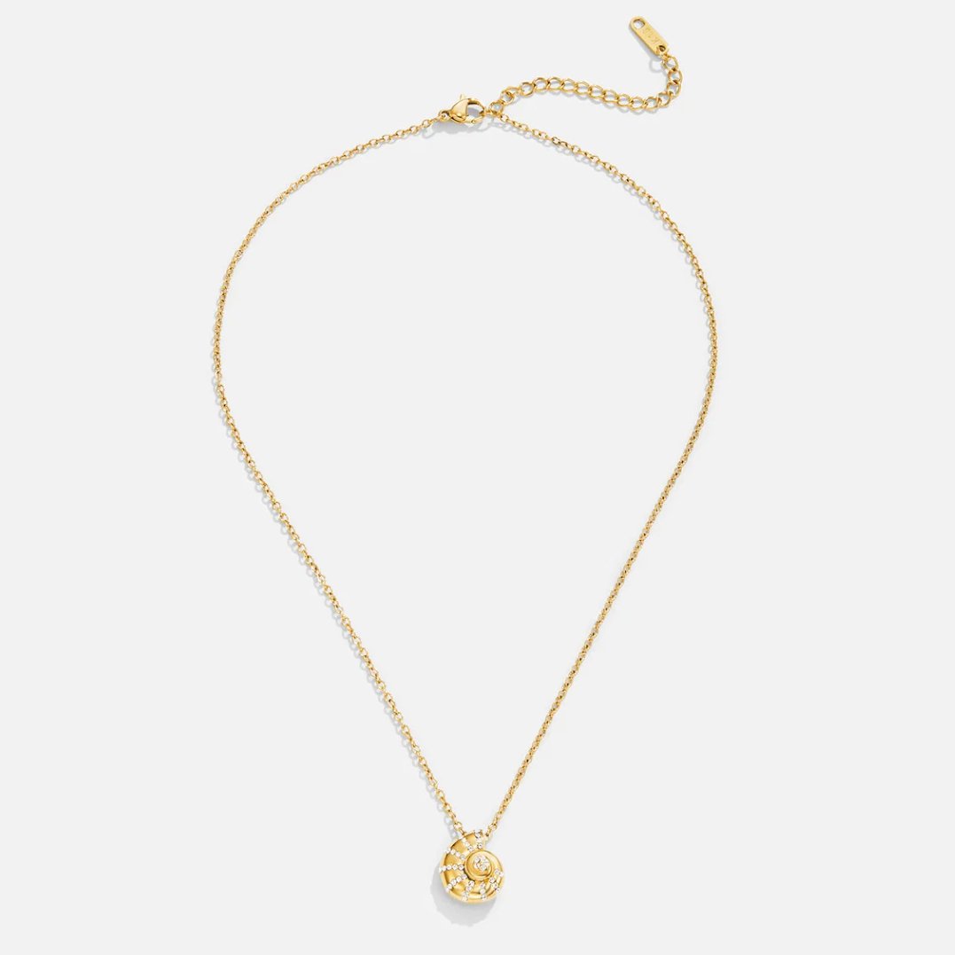 Crystal Seashell Pendant Necklace