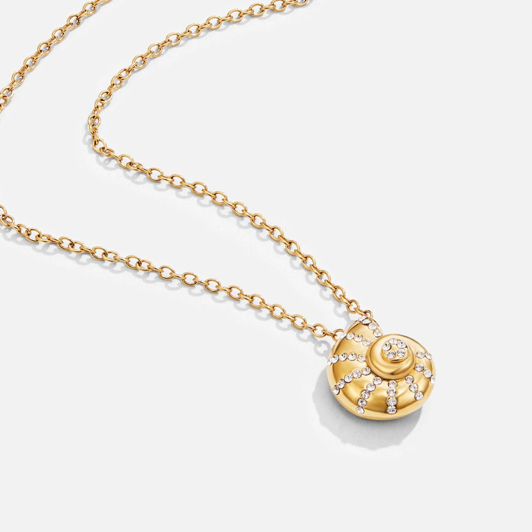 Crystal Seashell Pendant Necklace