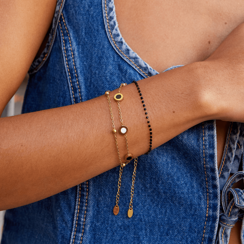 Maisie Black Bead Bracelet