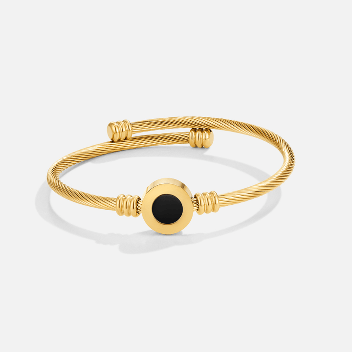 Gold Rotatable with black Touch Bangle