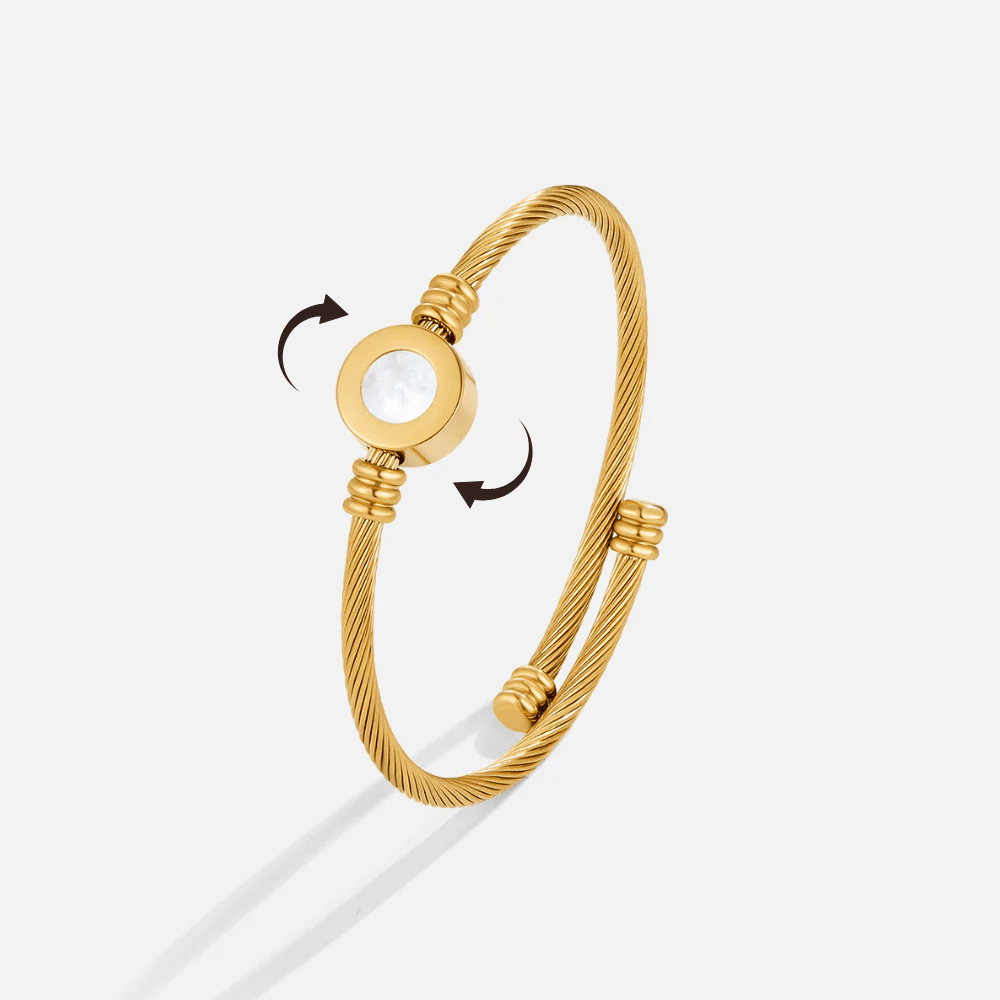 Gold Rotatable with black Touch Bangle