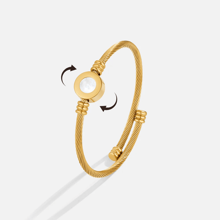 Gold Rotatable with black Touch Bangle