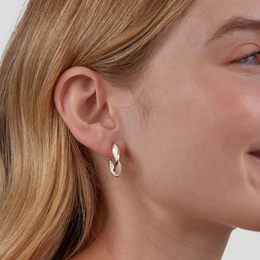 Pearl Twist Hoop Earrings