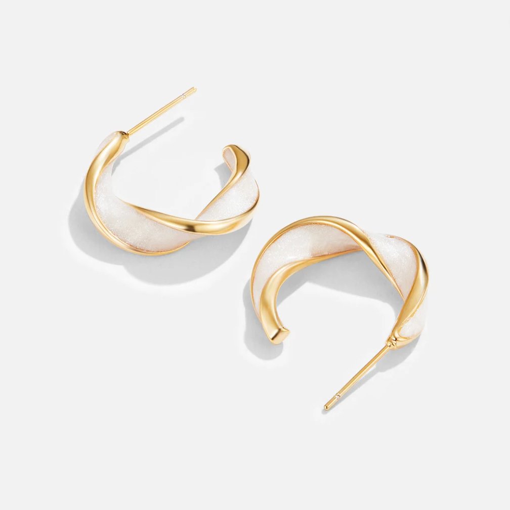 Pearl Twist Hoop Earrings