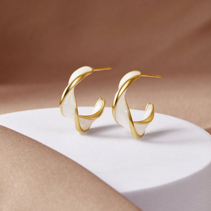 Pearl Twist Hoop Earrings