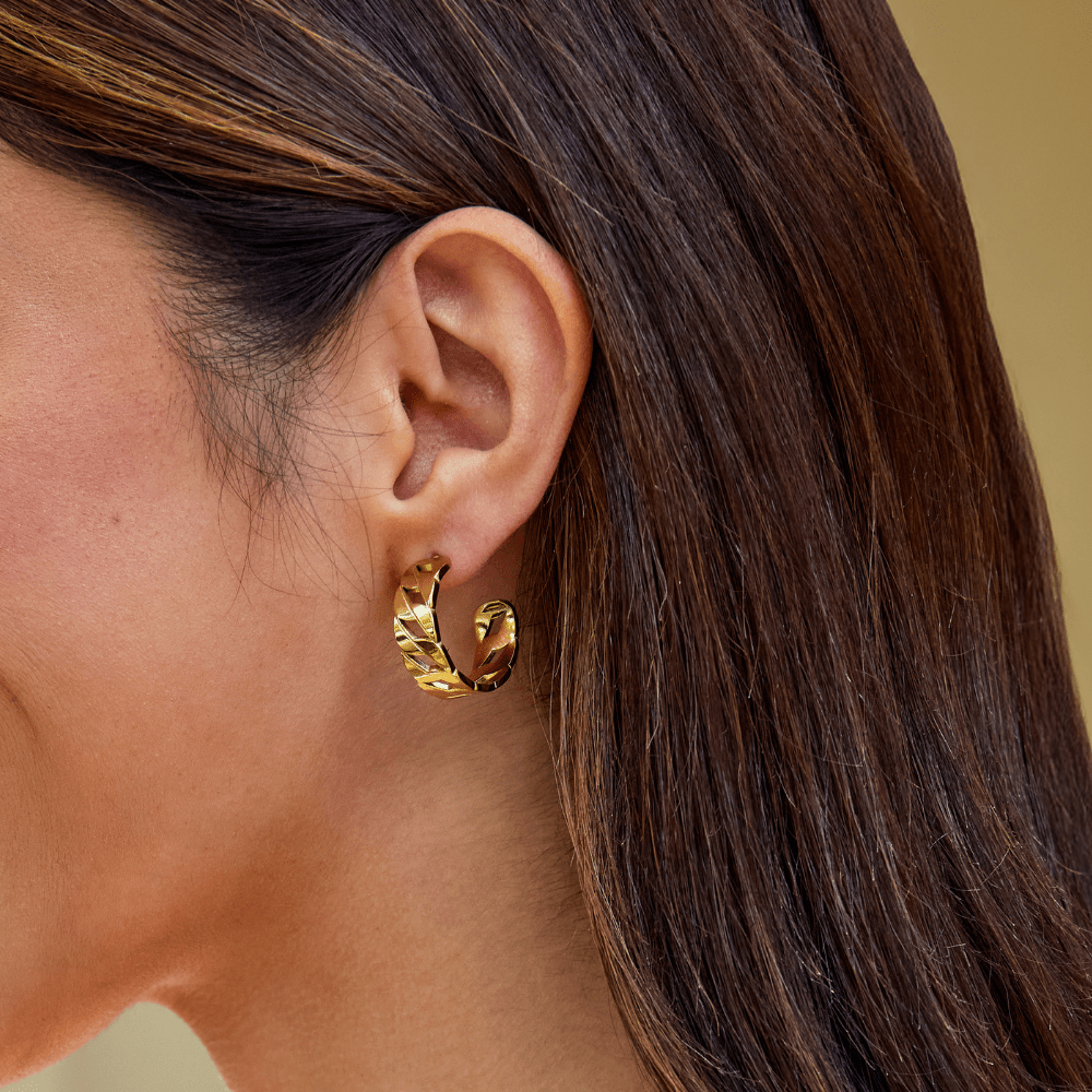 Gold Chain Hoop Earrings