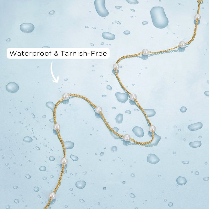 Pure Gold Pearl Details Necklace