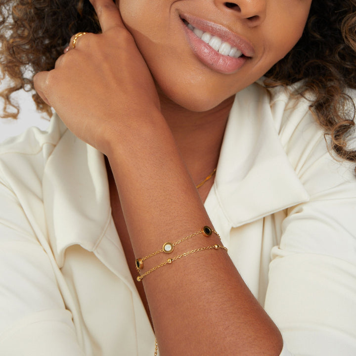 Black and White Stone Bracelet