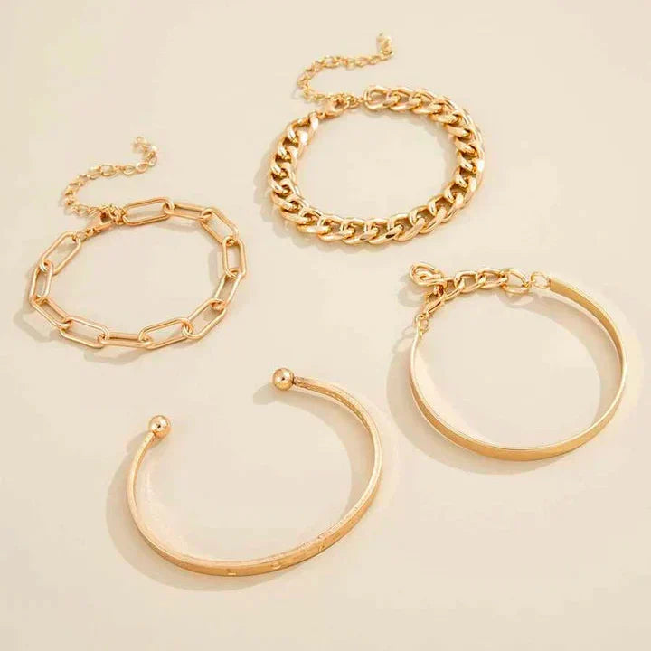 Stylish Gold Bracelet Set