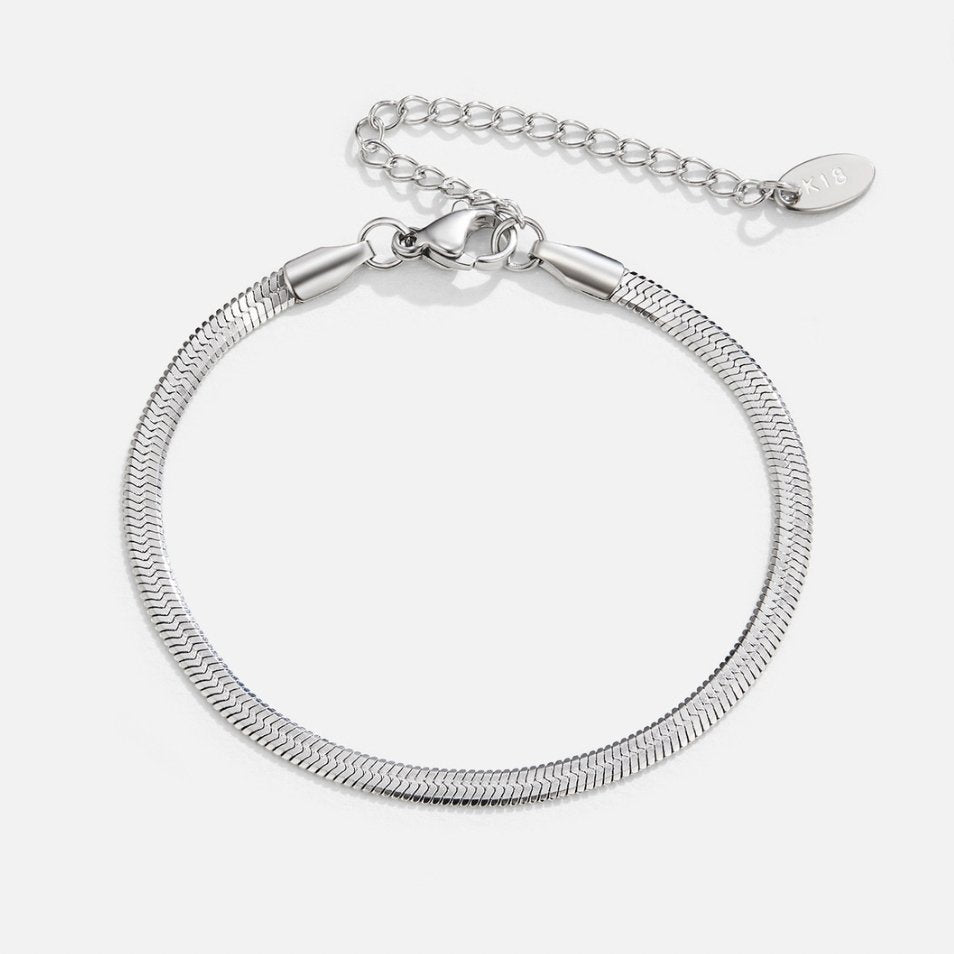 Snake Chain Silver Bracelet