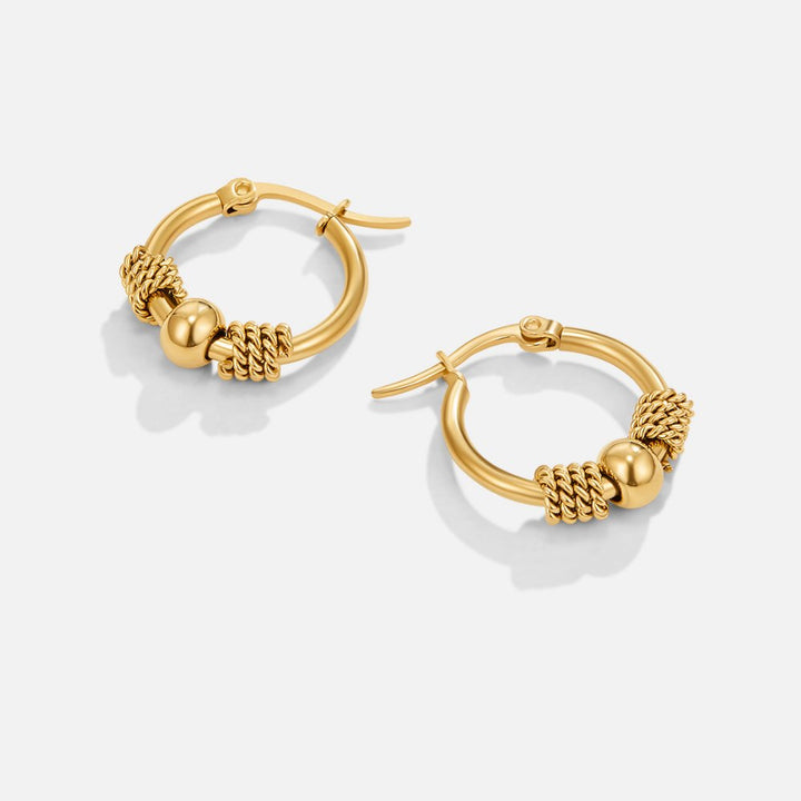 Detailed Gold Hoop Earrings