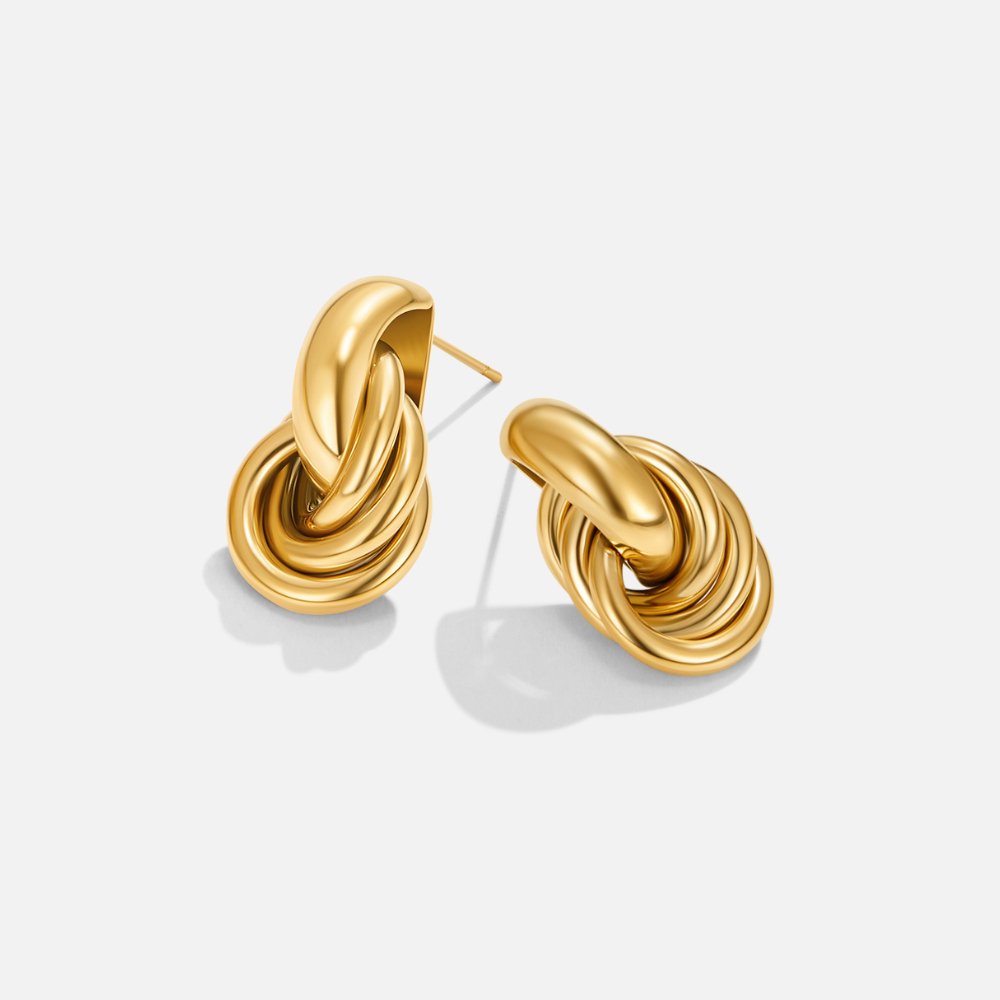 Twisted Gold Hoop Earrings