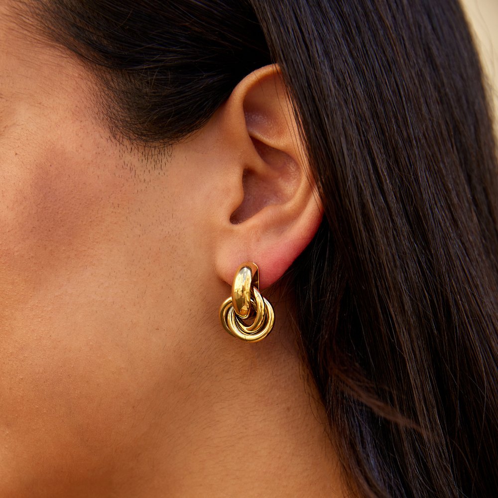 Twisted Gold Hoop Earrings