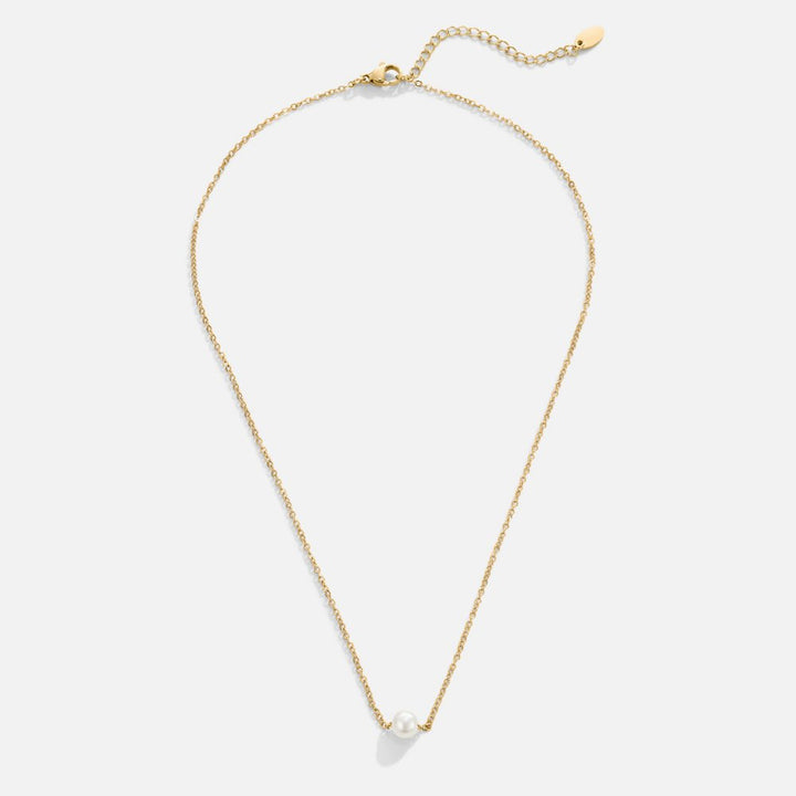 Solitaire Gold Pearl Necklace