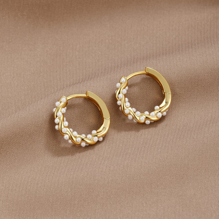 Rome Pearl Hoop Earrings