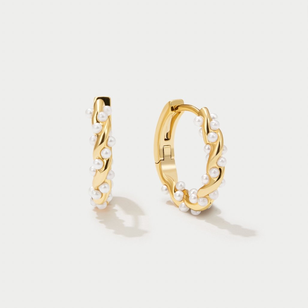 Rome Pearl Hoop Earrings