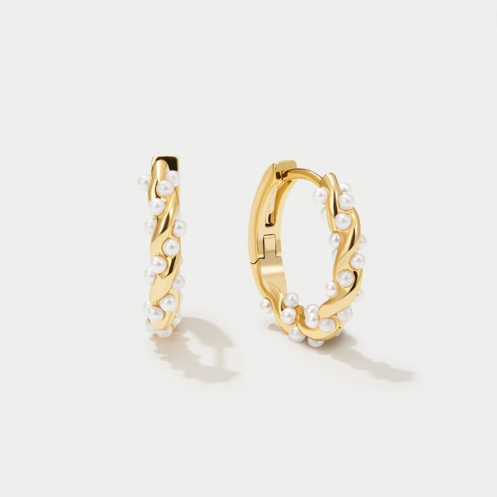 Rome Pearl Hoop Earrings